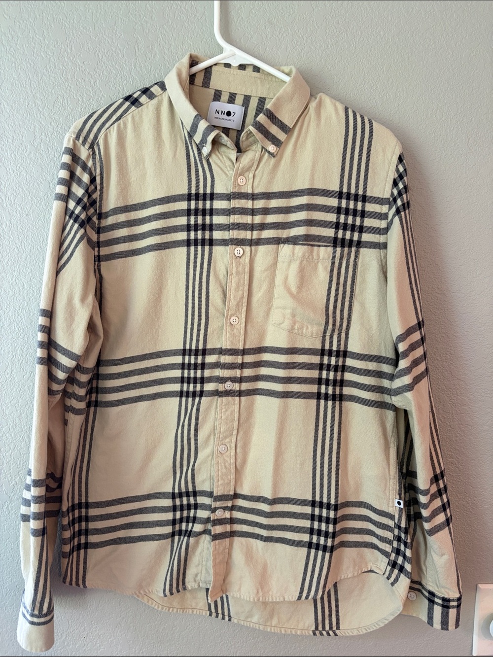 NN07 Beige Plaid Button-Down Shirt